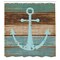 Ambesonne Anchor Shower Curtain, Timeworn Marine on Weathered Wooden Planks Rustic Nautical Theme, Cloth Fabric Bathroom Decor Set with Hooks, 69" W x 70" L, Teal Brown